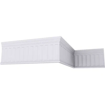Ekena Millwork 7 3/4"h X 1"p X 94 1/2"l Elsinor Fluted Frieze In White