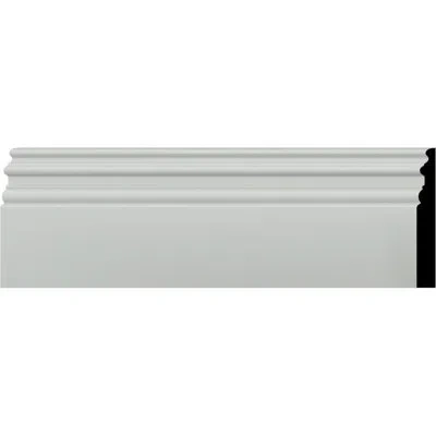 Ekena Millwork 7 3/8"h X 1"p X 94 1/2"l Hillsborough Baseboard Moulding (2-pack) In White