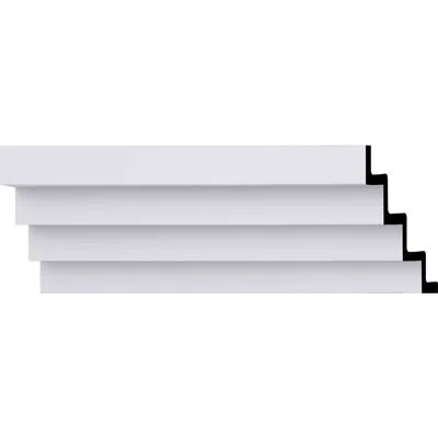 Ekena Millwork 7 5/8"h X 8 1/8"p X 11"f X 94 1/2"l, Eris Step Crown Moulding In White