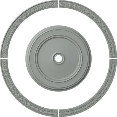 Ekena Millwork 71 1/4"od X 62 3/4"id Ceiling Ring With 41 1/8"od Ceiling Medallion Classic Light Accent Kit In Gray