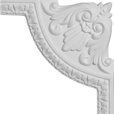 Ekena Millwork 8 1/2"w X 8 1/2"h Nexus Acanthus Leaf Panel Moulding Corner In White