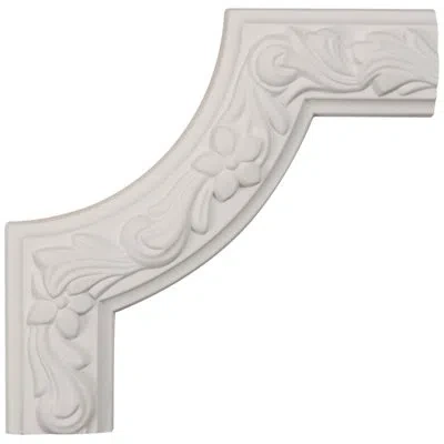 Ekena Millwork 8"w X 8"h X 1 7/8"p Sussex Floral Panel Moulding Corner In Off-white