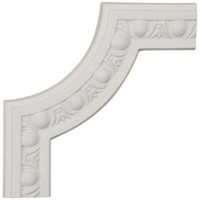 Ekena Millwork 8"w X 8"h X 5/8"p Raymond Egg & Dart Panel Moulding Corner In Off-white