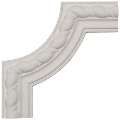 Ekena Millwork 8"w X 8"h X 7/8"p Devon Rope Panel Moulding Corner In White
