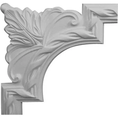 Ekena Millwork 9 3/8"w X 9 3/8"h Valeriano French Ribbon Panel Moulding Corner In Off-white