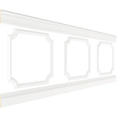 Ekena Millwork 94 1/2"l (adjustable 36"h To 40"h) Ashford Scalloped Panel Traditional Wainscot Paneling Kit In Primed White