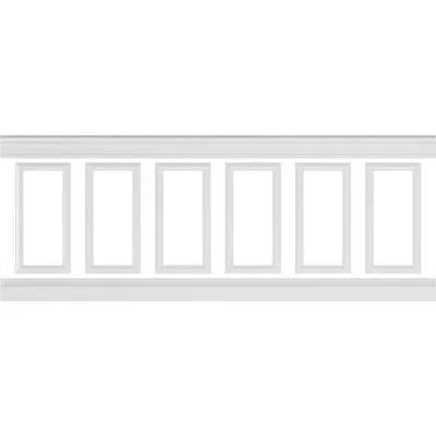 Ekena Millwork 94 1/2"l (adjustable 36"h To 40"h) Ashford Square Panel Traditional Wainscot Paneling Kit In Primed White;primed White