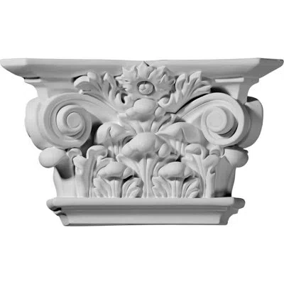 Ekena Millwork Acanthus Leaf Capital (fits Pilasters Up To 6 3/4"w X 1"d) (2-pack) In White