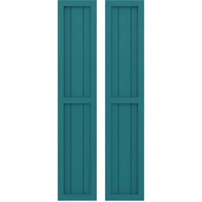 Ekena Millwork Americraft Two Equal Panel Framed Board-n-batten Shutters (per Pair) In Antigua
