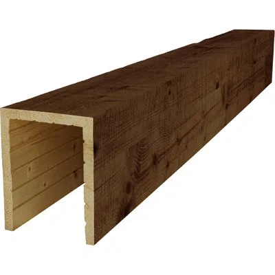 Ekena Millwork Americraft Wood Resawn Beam, 3-sided (u-beam), 5 1/2"w X 7 1/2"h X 144"l, Espresso Finish, Stain Gra In Brown