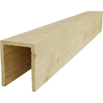 Ekena Millwork Americraft Wood Resawn Beam, 3-sided (u-beam), 9 1/2"w X 9 1/2"h X 72"l, Stain Grade Pine In Brown