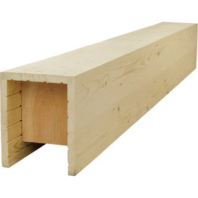 Ekena Millwork Americraft Wood Smooth Beam, 3-sided (u-beam), 5 1/2"w X 3 1/2"h X 144"l, Stain Grade Pine In Neutral