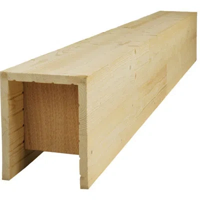 Ekena Millwork Americraft Wood Wire Brushed Beam, 3-sided (u-beam), 5 1/2"w X 3 1/2"h X 144"l, Stain Grade Pine In Brown