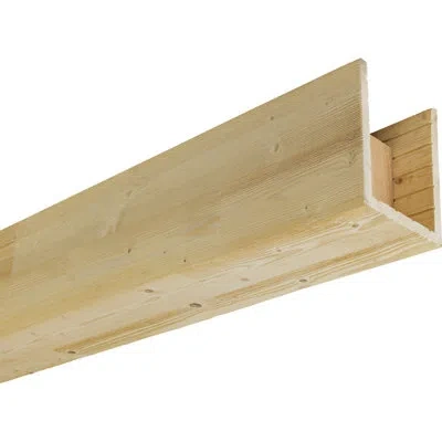 Ekena Millwork Americraft Wood Wire Brushed Beam, 3-sided (u-beam), 5 1/2"w X 7 1/2"h X 96"l, Stain Grade Pine In Brown