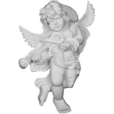 Ekena Millwork Angel 17.38" H X 11.88" W X 5.5" D On Lay Scroll Left In White