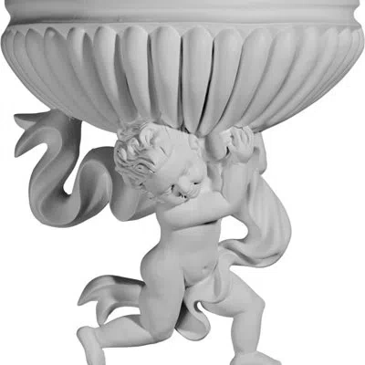 Ekena Millwork Angel Wall Sconce - Left In White