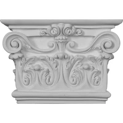 Ekena Millwork Artis Onlay Capital (fits Pilasters Up To 7 3/4"w X 1 3/8"d) (2-pack) In White