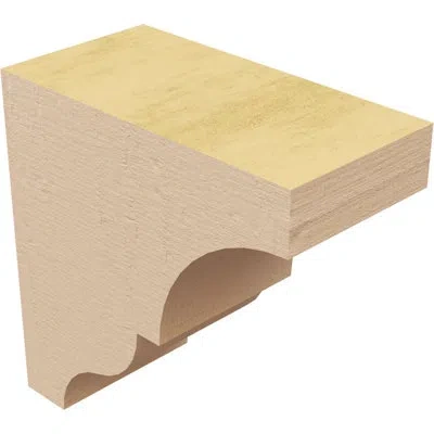 Ekena Millwork Asheboro Rough Cedar Woodgrain Timberthane Corbel, Primed Tan