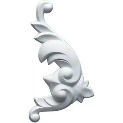 Ekena Millwork Attica 4 7/8"h X 3"w X 3/4"d Leaf Onlay Right In White