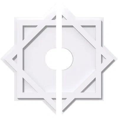 Ekena Millwork Axel Architectural Grade Pvc Contemporary Ceiling Medallion, Two Piece