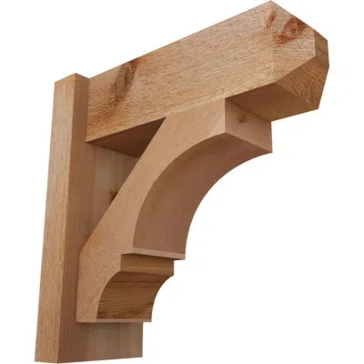 Ekena Millwork Balboa Craftsman Rustic Wood Outlooker In W Western Red Cedar (rough Sawn)