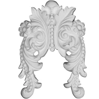 Ekena Millwork Beaded 8 1/2" H X 6" W X 1 1/2" D Center Onlay In White
