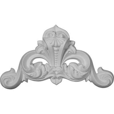 Ekena Millwork Bedford 8 3/4"h X 16 3/8"w X 2"d Beaded Scroll Onlay In White
