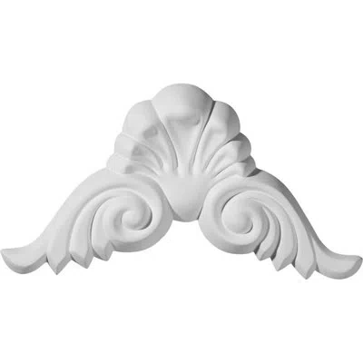Ekena Millwork Bordeaux 4 3/4"h X 9"w X 1 1/8"d Shell Center Onlay Scroll In White