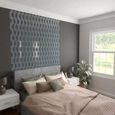 Ekena Millwork Bridgeport Adjustable Acrylic Decorative Slat Wall Panel Kit (12-pack) In Dark Gray