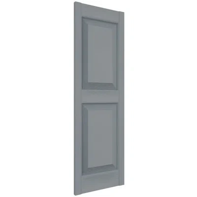Ekena Millwork Builders Edge, Cottage Style, Raised Panel Shutters, Includes Matching Installation Spikes (per Pair In Platinum