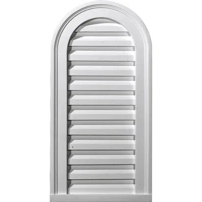Ekena Millwork Cathedral Gable Vent Louver, Functional In White