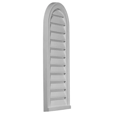 Ekena Millwork Cathedral Gable Vent Louver, Non-functional In White
