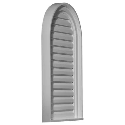 Ekena Millwork Cathedral Gable Vent Louver, Non-functional In White