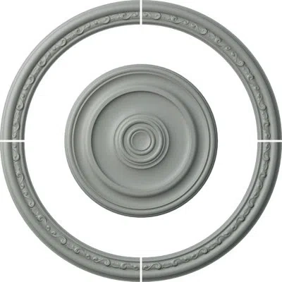 Ekena Millwork Ceiling Ring With 19 3/4"od Ceiling Medallion Kepler Traditional Light Accent Kit In Gray