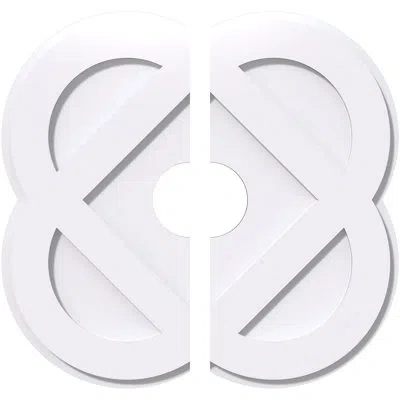 Ekena Millwork Charlotte Architectural Grade Pvc Contemporary Ceiling Medallion, Two Piece