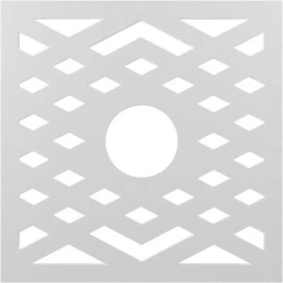 Ekena Millwork Chevron Architectural Grade Pvc Pierced Ceiling Medallion In Unfinished