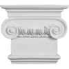 Ekena Millwork Classic Ionic Small Onlay Capital (2-pack) In White