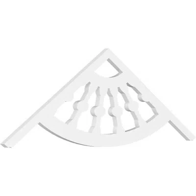 Ekena Millwork Classic Wagon Wheel Signature Urethane Gable Pediment, Primed Tan In Primed Tan;primed Tan