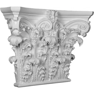 Ekena Millwork Corinthian Capital (fits Pilasters Up To 19 1/2"w X 2 1/2"d) (2-pack) In White