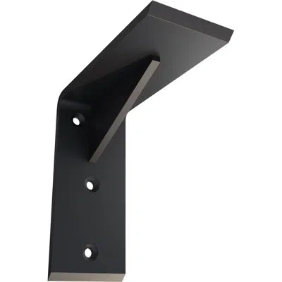 Ekena Millwork Countertop Support Steel Heavy Duty Bracket With Gusset In Powder Coated Black