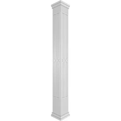 Ekena Millwork Craftsman Classic Cedar Park Square Non-tapered With Prairie Capital & Prairie Base Fretwork Column In Gray,white