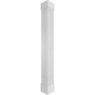 Ekena Millwork Craftsman Classic Cedar Park Square Non-tapered With Standard Capital & Standard Base Fretwork Colum In Fretwork Column
