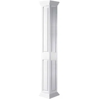 Ekena Millwork Craftsman Classic Square Non-tapered, Double Raised Panel Pvc Column Kit, Crown Capital & Crown Base In White