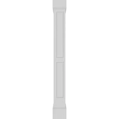 Ekena Millwork Craftsman Classic Square Non-tapered, Double Raised Panel Pvc Column Kit, Mission Capital & Base In White