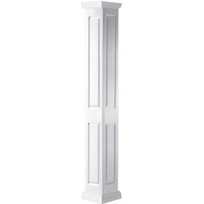 Ekena Millwork Craftsman Classic Square Non-tapered, Double Raised Panel Pvc Column Kit, Tuscan Capital & Base In White