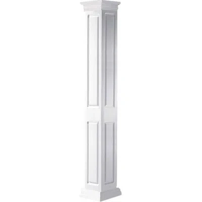 Ekena Millwork Craftsman Classic Square Non-tapered, Double Raised Panel Pvc Column Kit With Prairie Capital & Base In White
