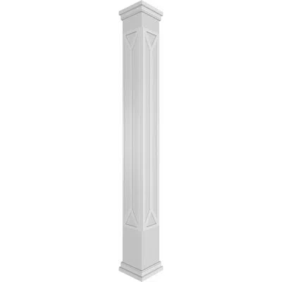 Ekena Millwork Craftsman Classic Square Non-tapered San Carlos Mission Style Fretwork Column W/ Prairie Capital & P In White