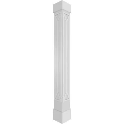 Ekena Millwork Craftsman Classic Square Non-tapered San Carlos Mission Style Fretwork Column W/ Standard Capital &  In Gray