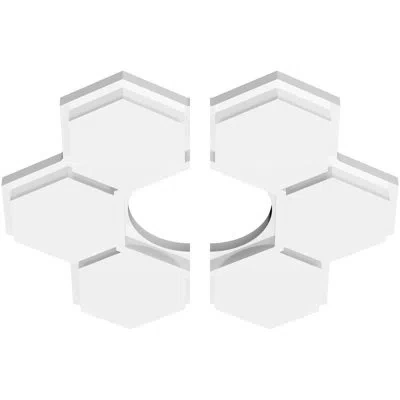 Ekena Millwork Daisy Architectural Grade Pvc Contemporary Ceiling Medallion, Two Piece