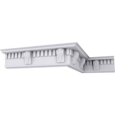 Ekena Millwork Dentil With Bead Crown Moulding In White